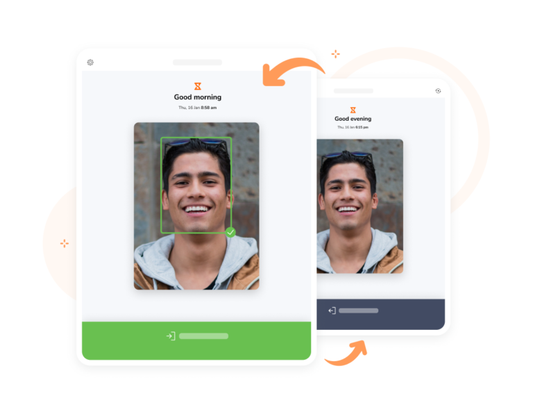Accurate face recognition to clock in